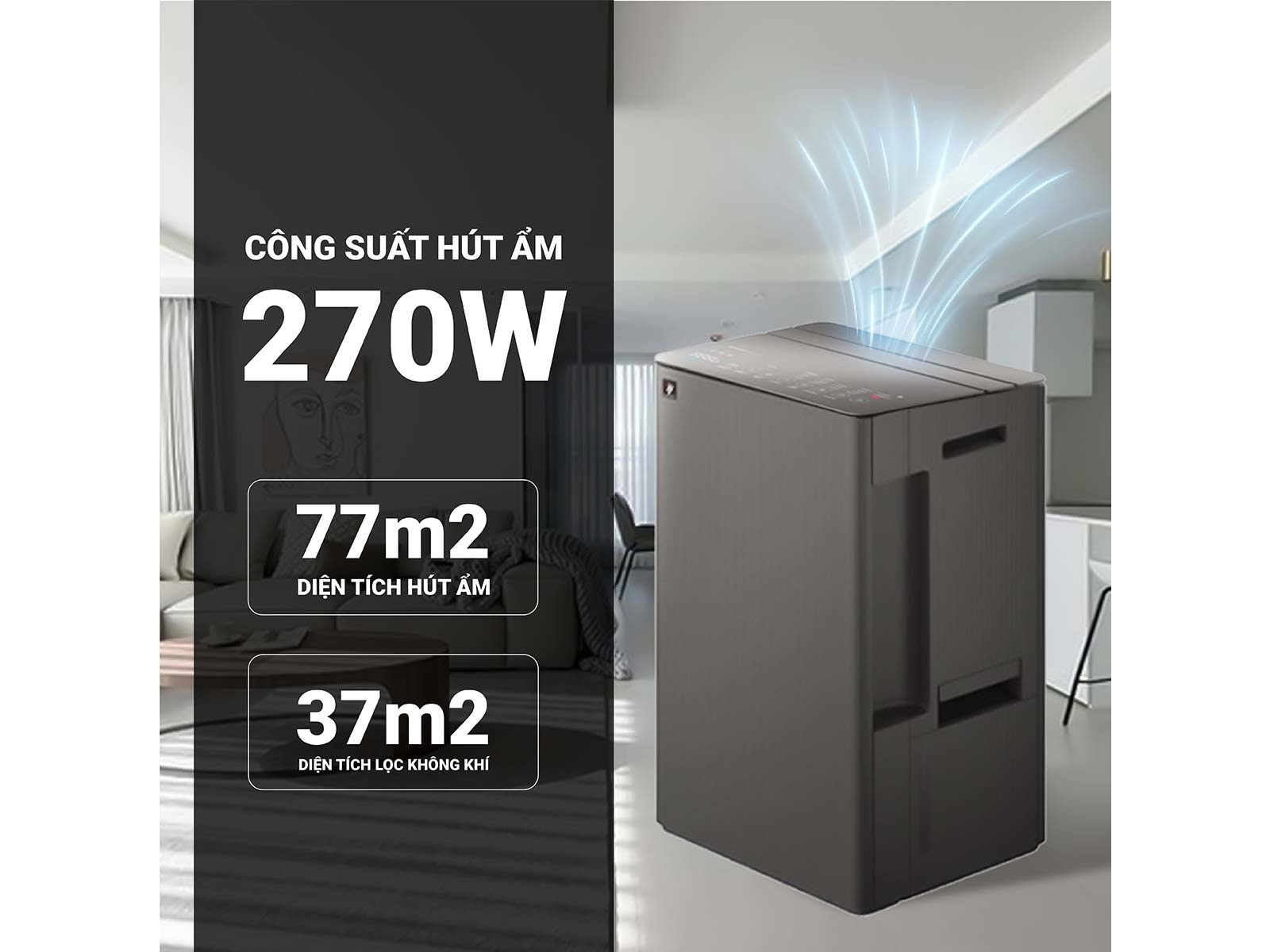 Máy lọc không khí hút ẩm Sharp DW-T30FV-H